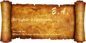 Brtyka Algernon névjegykártya